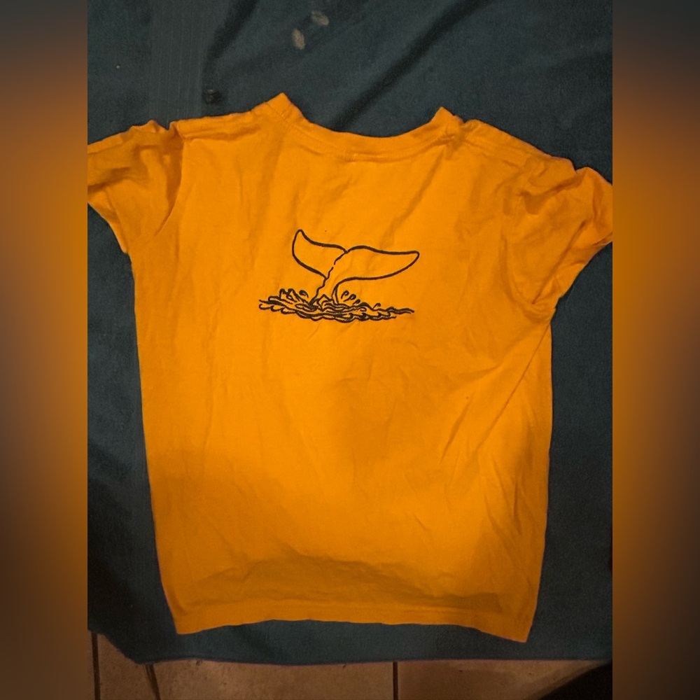 Kids Yellow Whale Tail Graphic T-Shirt